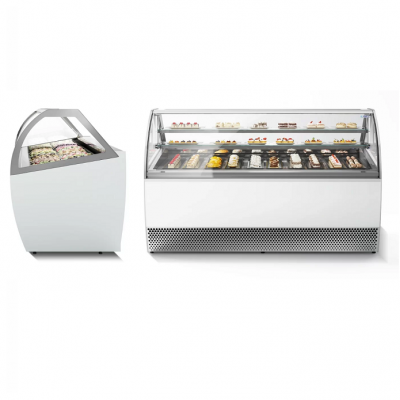 Vitrine à glace MILLENIUM LX vitre bombée 12 à 24 bacs